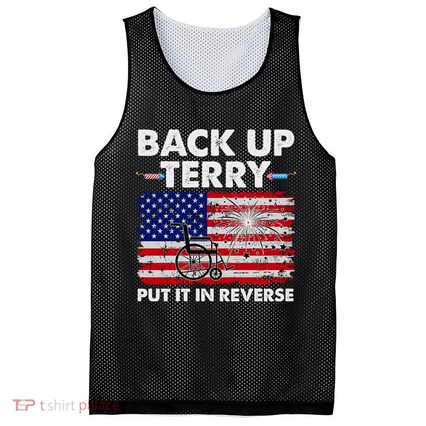 Fourth 4th Of July Back Up Terry Put It In Reverse USA Flag Mesh Reversible Basketball Jersey Tank