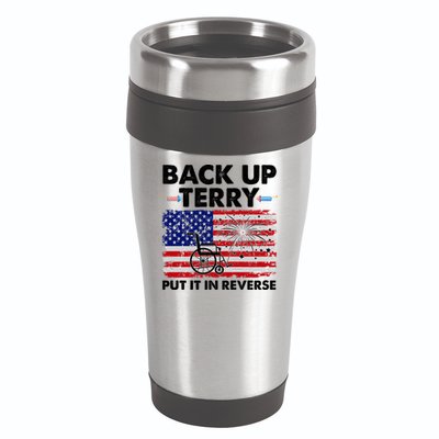 Fourth 4th Of July Back Up Terry Put It In Reverse USA Flag 16oz Travel Tumbler
