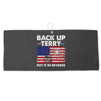 Fourth 4th Of July Back Up Terry Put It In Reverse USA Flag Large Microfiber Waffle Golf Towel