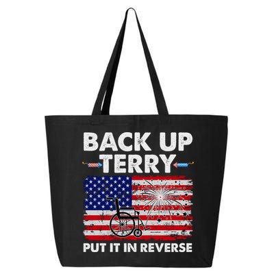 Fourth 4th Of July Back Up Terry Put It In Reverse USA Flag 25L Jumbo Tote