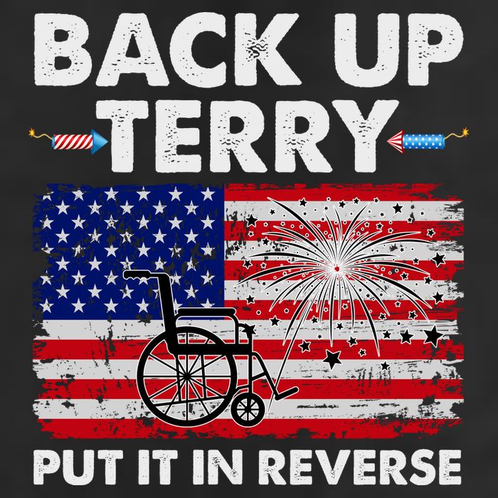 Fourth 4th Of July Back Up Terry Put It In Reverse USA Flag 25L Jumbo Tote