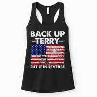 Fourth 4th Of July Back Up Terry Put It In Reverse USA Flag Womens Tank Top