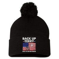 Fourth 4th Of July Back Up Terry Put It In Reverse USA Flag Pom Pom 12in Knit Beanie