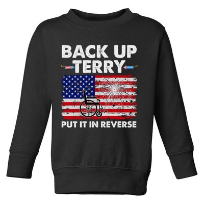 Fourth 4th Of July Back Up Terry Put It In Reverse USA Flag Toddler Sweatshirt