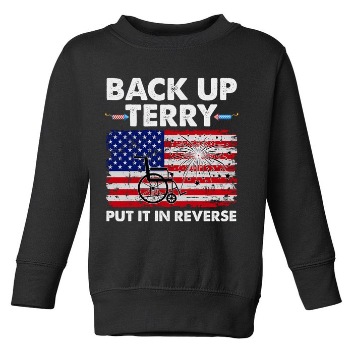 Fourth 4th Of July Back Up Terry Put It In Reverse USA Flag Toddler Sweatshirt