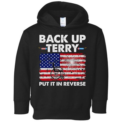 Fourth 4th Of July Back Up Terry Put It In Reverse USA Flag Toddler Hoodie