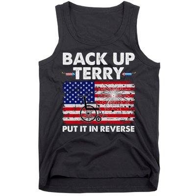 Fourth 4th Of July Back Up Terry Put It In Reverse USA Flag Tank Top