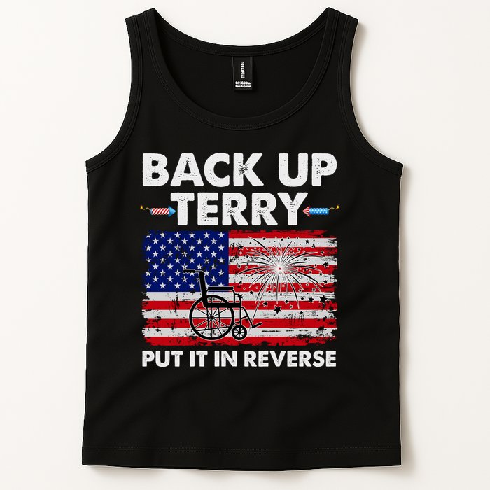 Fourth 4th Of July Back Up Terry Put It In Reverse USA Flag Tank Top