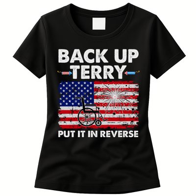 Fourth 4th Of July Back Up Terry Put It In Reverse USA Flag Women's T-Shirt