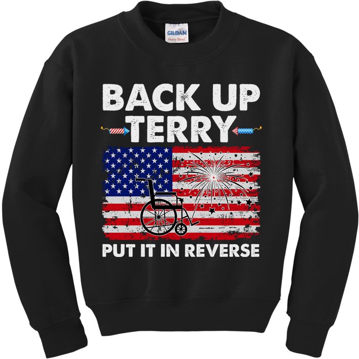 Fourth 4th Of July Back Up Terry Put It In Reverse USA Flag Kids Sweatshirt