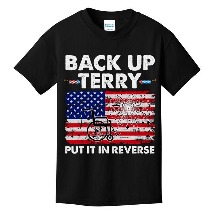 Fourth 4th Of July Back Up Terry Put It In Reverse USA Flag Kids T-Shirt