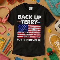 Fourth 4th Of July Back Up Terry Put It In Reverse USA Flag Kids T-Shirt