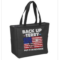 Fourth 4th Of July Back Up Terry Put It In Reverse USA Flag Zip Tote Bag