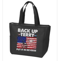 Fourth 4th Of July Back Up Terry Put It In Reverse USA Flag Zip Tote Bag