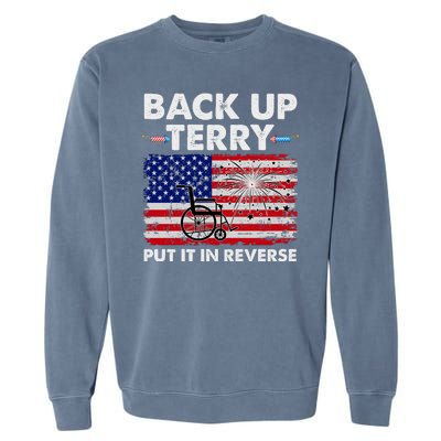 Fourth 4th Of July Back Up Terry Put It In Reverse USA Flag Garment-Dyed Sweatshirt