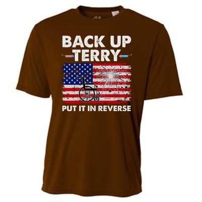 Fourth 4th Of July Back Up Terry Put It In Reverse USA Flag Cooling Performance Crew T-Shirt