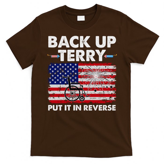 Fourth 4th Of July Back Up Terry Put It In Reverse USA Flag T-Shirt