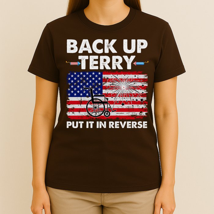 Fourth 4th Of July Back Up Terry Put It In Reverse USA Flag T-Shirt