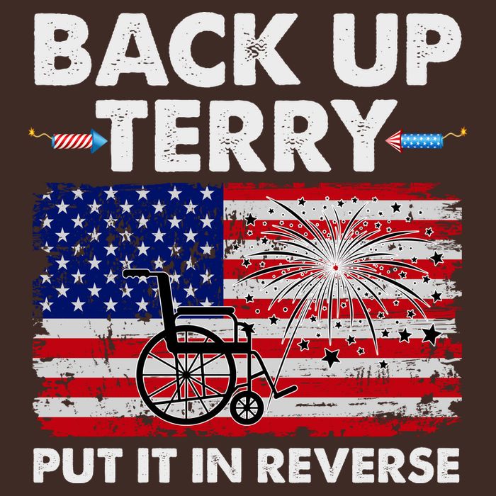 Fourth 4th Of July Back Up Terry Put It In Reverse USA Flag T-Shirt