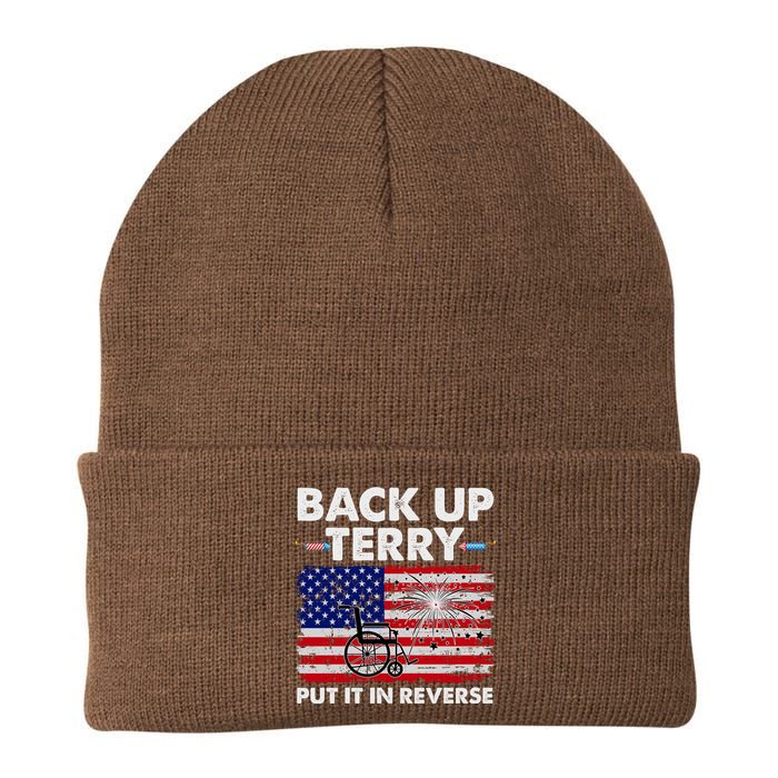 Fourth 4th Of July Back Up Terry Put It In Reverse USA Flag Knit Cap Winter Beanie