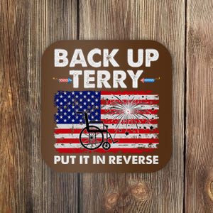 Fourth 4th Of July Back Up Terry Put It In Reverse USA Flag Coaster