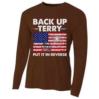 Fourth 4th Of July Back Up Terry Put It In Reverse USA Flag Cooling Performance Long Sleeve Crew