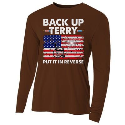 Fourth 4th Of July Back Up Terry Put It In Reverse USA Flag Cooling Performance Long Sleeve Crew