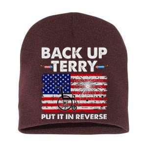 Fourth 4th Of July Back Up Terry Put It In Reverse USA Flag Short Acrylic Beanie