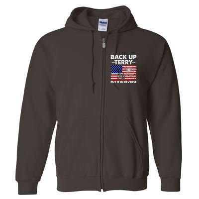 Fourth 4th Of July Back Up Terry Put It In Reverse USA Flag Full Zip Hoodie