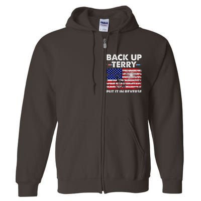 Fourth 4th Of July Back Up Terry Put It In Reverse USA Flag Full Zip Hoodie