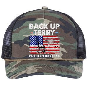 Fourth 4th Of July Back Up Terry Put It In Reverse USA Flag Retro Rope Trucker Hat Cap