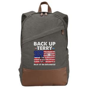 Fourth 4th Of July Back Up Terry Put It In Reverse USA Flag Cotton Canvas Backpack