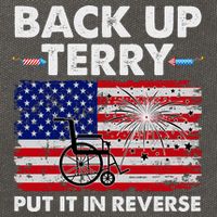 Fourth 4th Of July Back Up Terry Put It In Reverse USA Flag Cotton Canvas Backpack