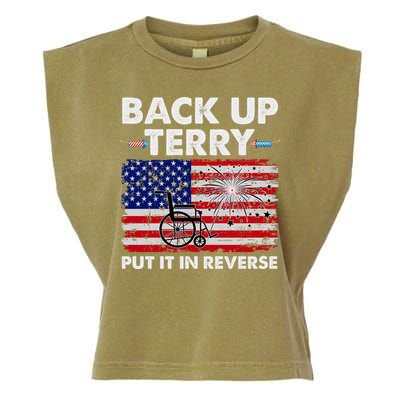 Fourth 4th Of July Back Up Terry Put It In Reverse USA Flag Garment-Dyed Women's Muscle Tee