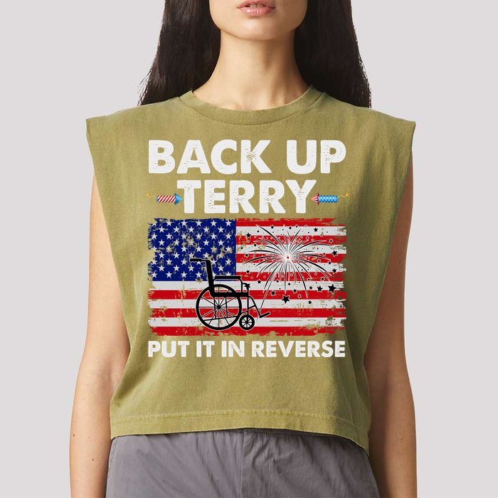 Fourth 4th Of July Back Up Terry Put It In Reverse USA Flag Garment-Dyed Women's Muscle Tee