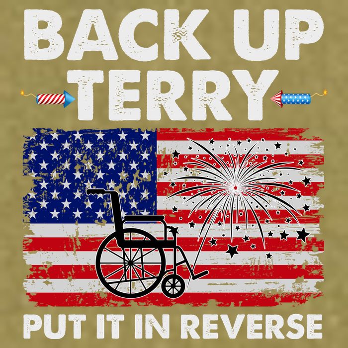 Fourth 4th Of July Back Up Terry Put It In Reverse USA Flag Garment-Dyed Women's Muscle Tee