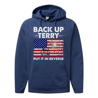 Fourth 4th Of July Back Up Terry Put It In Reverse USA Flag Performance Fleece Hoodie