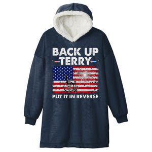 Fourth 4th Of July Back Up Terry Put It In Reverse USA Flag Hooded Wearable Blanket