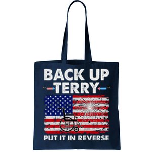 Fourth 4th Of July Back Up Terry Put It In Reverse USA Flag Tote Bag