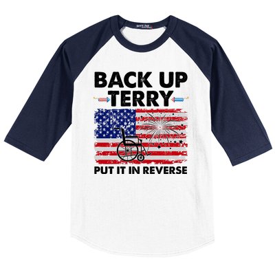 Fourth 4th Of July Back Up Terry Put It In Reverse USA Flag Baseball Sleeve Shirt