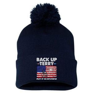 Fourth 4th Of July Back Up Terry Put It In Reverse USA Flag Pom Pom 12in Knit Beanie