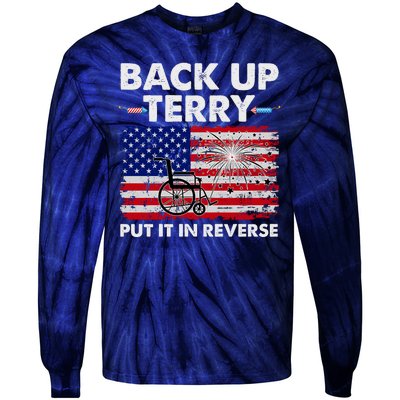 Fourth 4th Of July Back Up Terry Put It In Reverse USA Flag Tie-Dye Long Sleeve Shirt