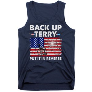 Fourth 4th Of July Back Up Terry Put It In Reverse USA Flag Tank Top