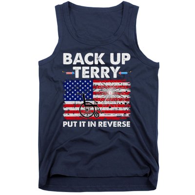 Fourth 4th Of July Back Up Terry Put It In Reverse USA Flag Tank Top