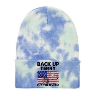 Fourth 4th Of July Back Up Terry Put It In Reverse USA Flag Tie Dye 12in Knit Beanie