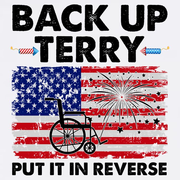 Fourth 4th Of July Back Up Terry Put It In Reverse USA Flag Garment-Dyed Sweatshirt