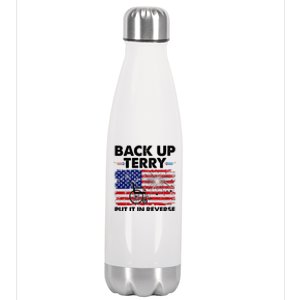 Fourth 4th Of July Back Up Terry Put It In Reverse USA Flag Stainless Steel Insulated Water Bottle