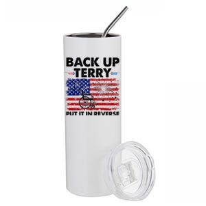 Fourth 4th Of July Back Up Terry Put It In Reverse USA Flag Stainless Steel Tumbler