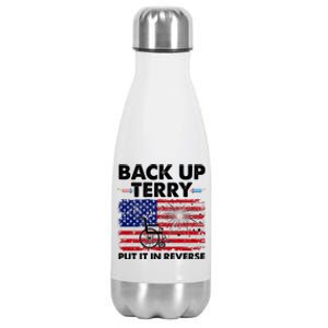 Fourth 4th Of July Back Up Terry Put It In Reverse USA Flag Stainless Steel Insulated Water Bottle