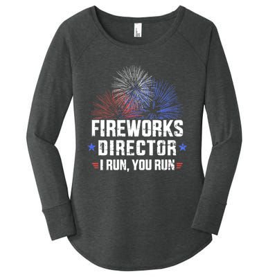 Funny 4th Of July Fireworks Director I Run You Run Women's Perfect Tri Tunic Long Sleeve Shirt